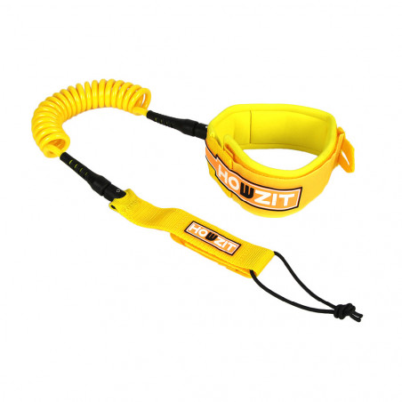 LEASH DE WING/SURF/SUPFOIL HOWZIT COIL JAUNE GENOU