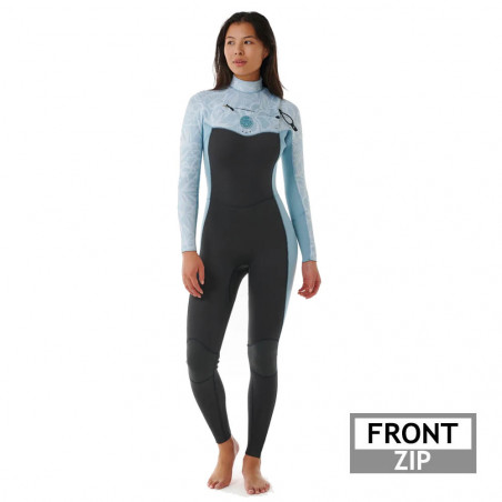 COMBINAISON FEMME RIP CURL DAWN PATROL 3/2 FRONTZIP BLEU