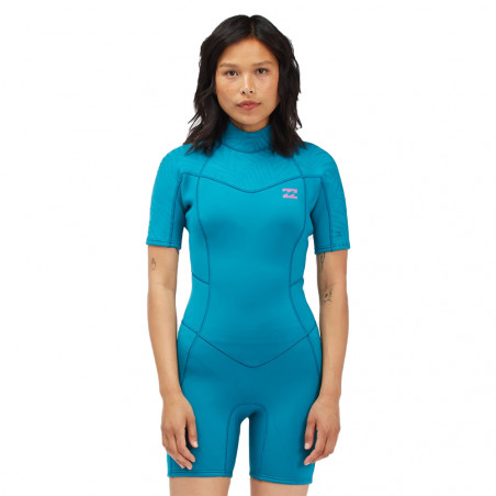 Shorty Femme Billabong Synergy 2/2 backzip manches courtes bleu