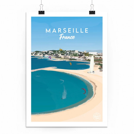 Poster Marseille La Pointe Rouge by Sketch my Kite