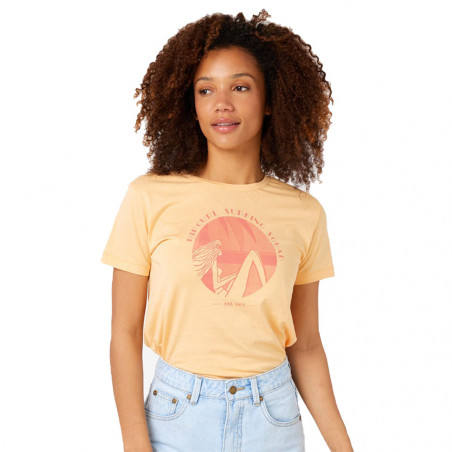 T-SHIRT FEMME RIPCURL RE-ENTRY CREW BLUSH