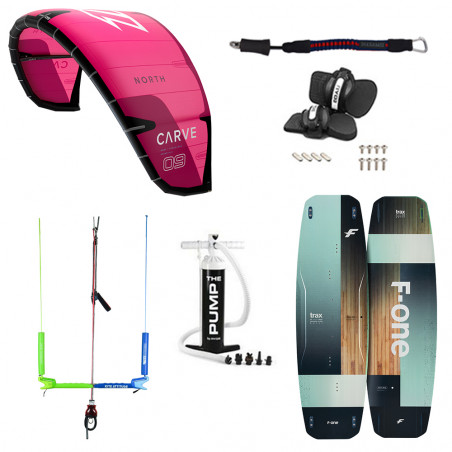 PACK KITESURF NORTH CARVE 2023 + PLANCHE F-ONE TRAX