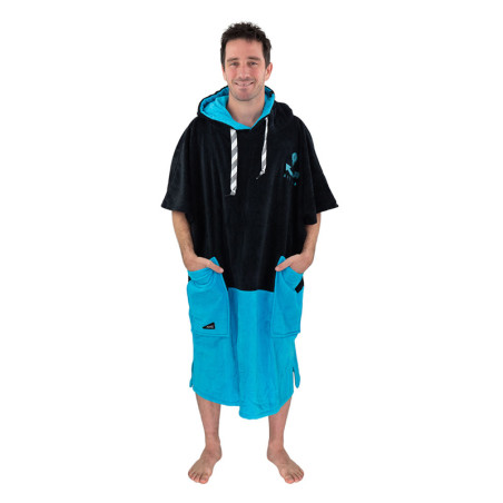 Poncho all-in v flash noir turquoise