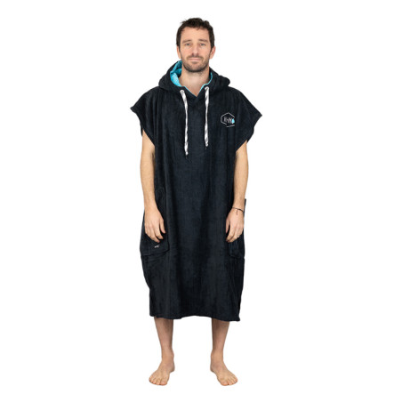 Poncho all-in flash noir turquoise