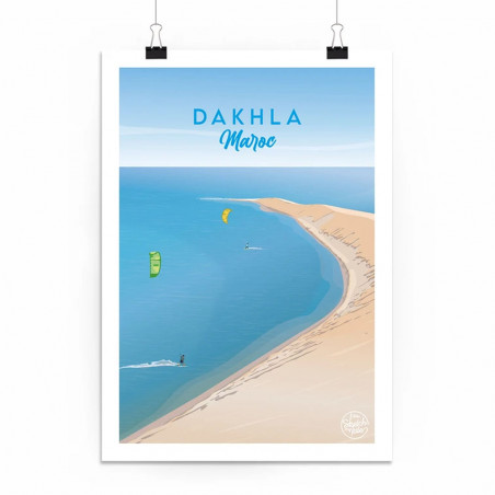 Poster Dahkla Maroc by Sketch my Kite