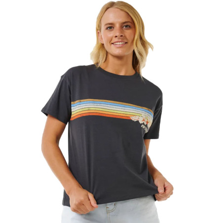 T-shirt manches courtes femme rip curl hoffman relaxed noir