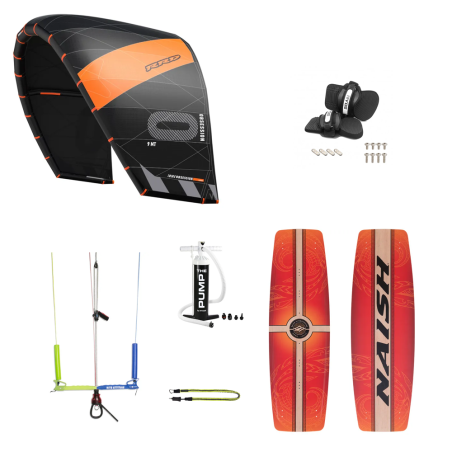 PACK DE KITESURF RRD OBSESSION + PLANCHE NAISH HERO + BARRE KITE ATTIDUE