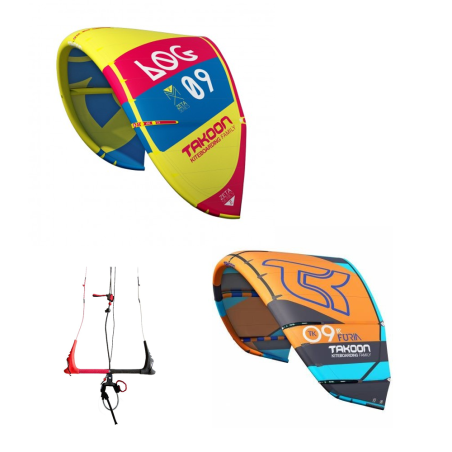 PACK DE KITESURF OCCASION TAKOON FURIA + LOG 5m² et 7m²