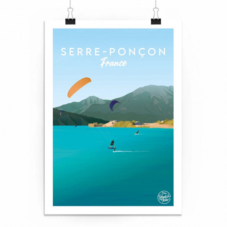 Poster Serre-Ponçon by Sketch my Kite