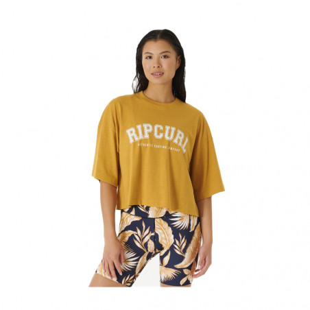 T-SHIRT FEMME RIPCURL SEACELL CROP HERITAGE GOLD