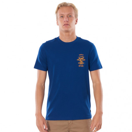 T-SHIRT RIPCURL SEARCH LOGO BLEU