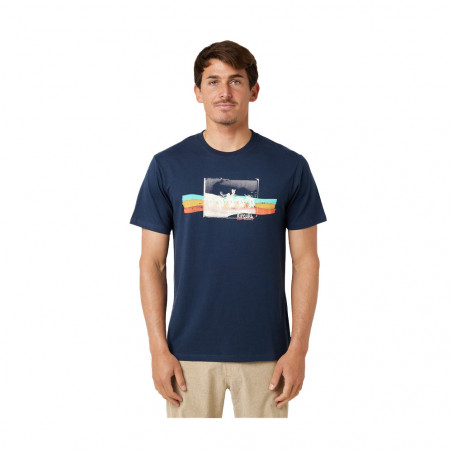 T-SHIRT RIPCURL STRIPED BLEU MARINE