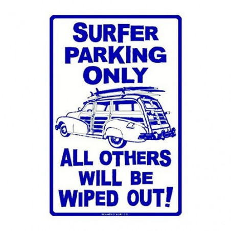 PLAQUE ALU DECO SURFER PARKING ONLY