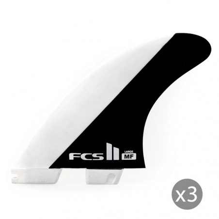 AILERONS SURF FCS II MICK FANNING PC NOIR/BLANC Thruster