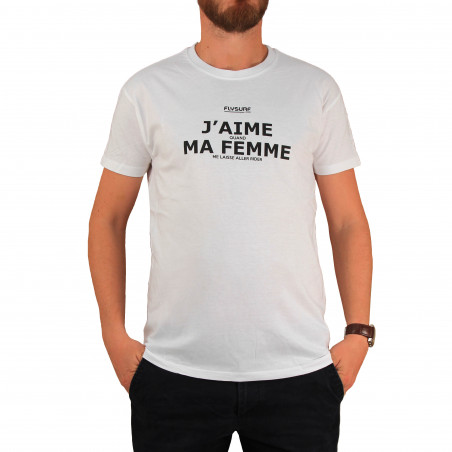 T-SHIRT HOMME BLANC J AIME QUAND MA FEMME ME LAISSE ALLER RIDER