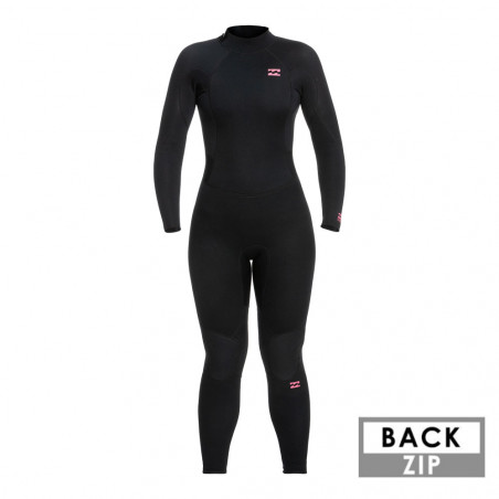 COMBINAISON FEMME BILLABONG LAUNCH 3/2 BACKZIP FL NOIR