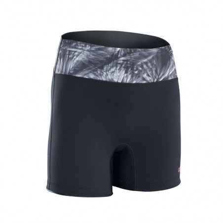 SHORT NEOPRENE FEMME ION BLACK FLOWERS