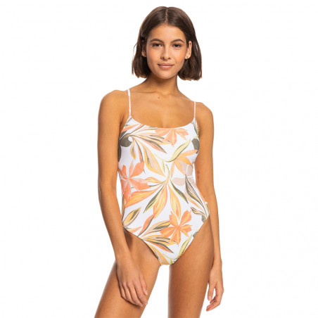 MAILLOT DE BAIN FEMME 1 PIÈCE ROXY BEACH CLASSICS BLANC TROPICAL