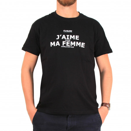 T-SHIRT HOMME NOIR J AIME QUAND MA FEMME GONFLE MON AILE