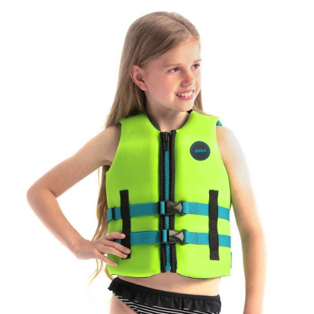 GILET DE FLOTTABILITE JOBE NEOPRENE VEST ENFANT VERT CITRON