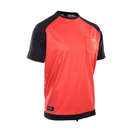 WETSHIRT ION MANCHES COURTES ROUGE/NOIR