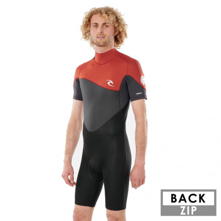 SHORTY RIP CURL OMEGA 1.5 BACKZIP ORANGE NOIR